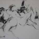 Nude 1, Black Ink on Paper, Size: 20.5 x 16.25 inches