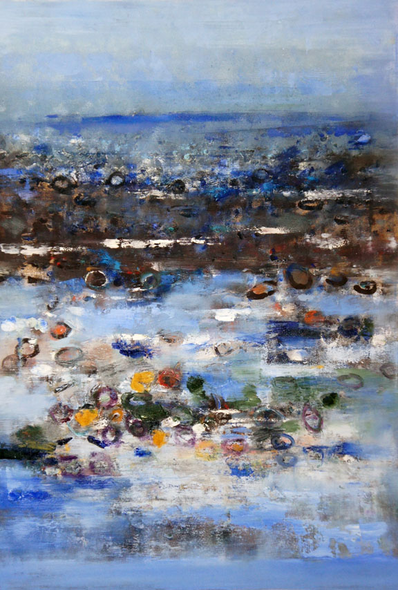Morning Beach, Oil on Canvas, Size: 32h x 22w inches